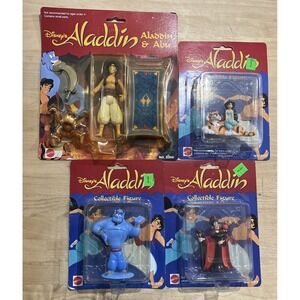 Disney's Aladdin Collectible Figures Lot of 4 Vinyl Figures 1992 Mattel 5311 NEW